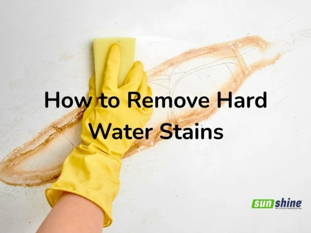 image with the text how to remove hard water stains in toilets