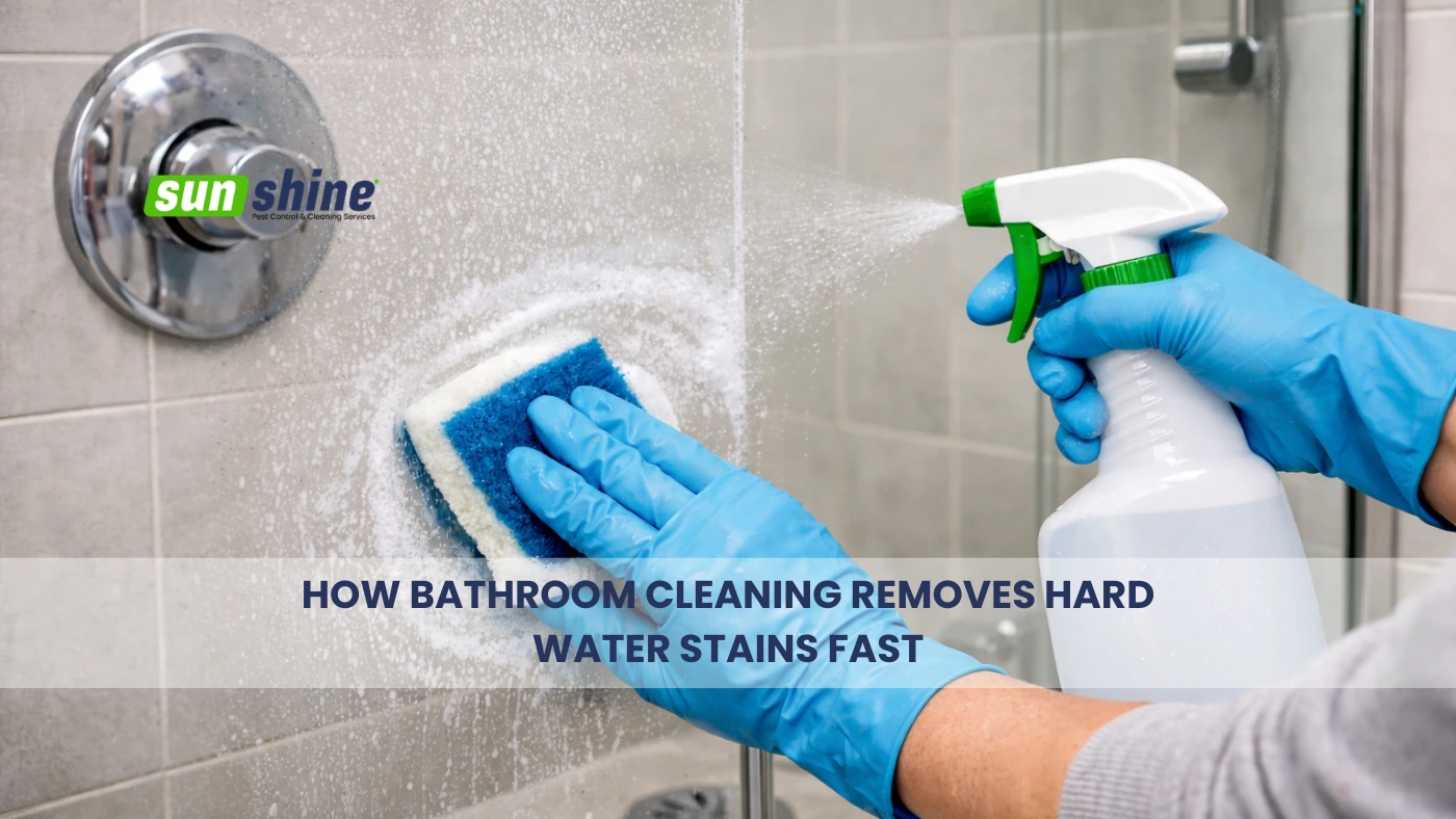 Bathroom Cleaning Removes Hard Water Stains