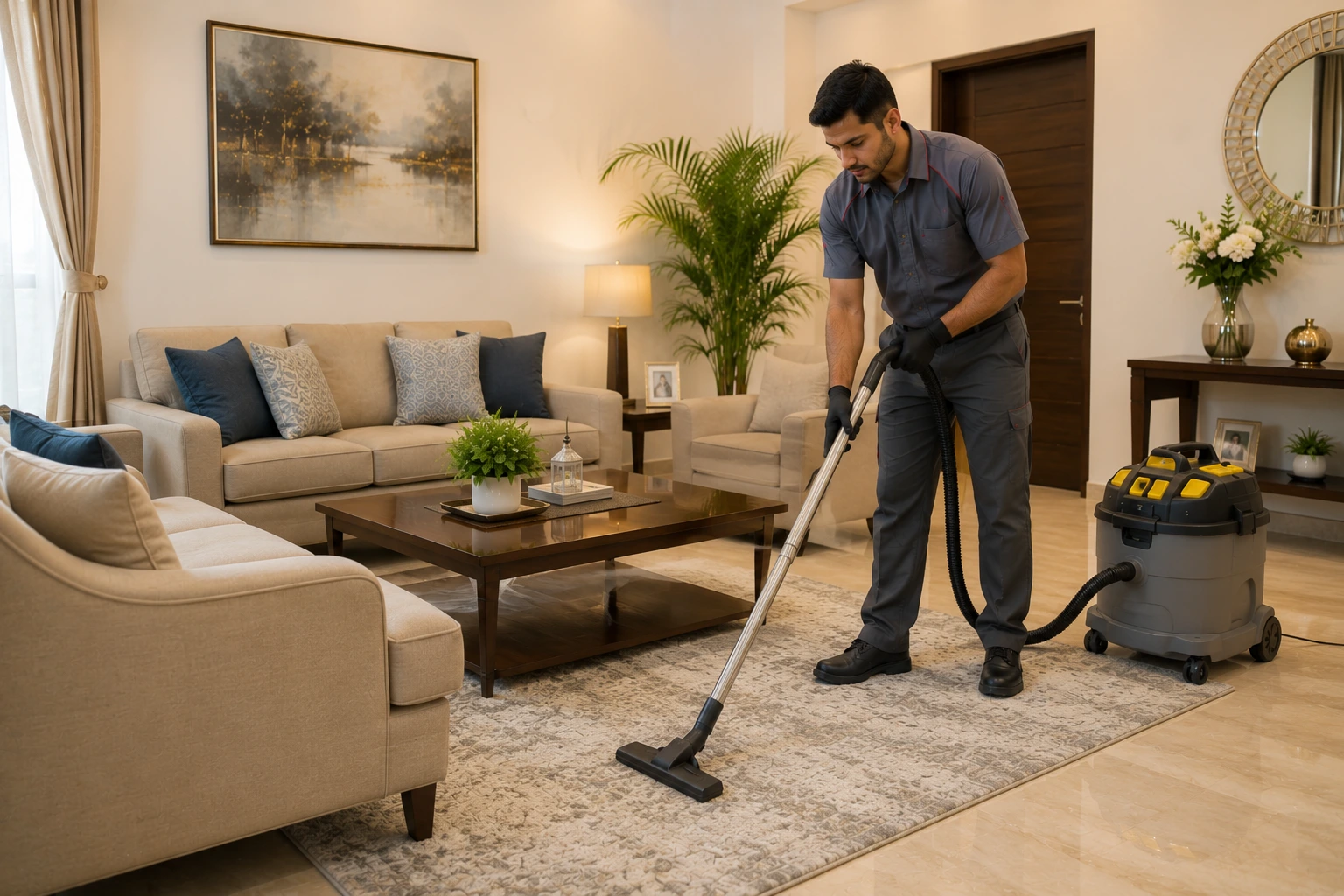 Sunshine professional living room cleaning